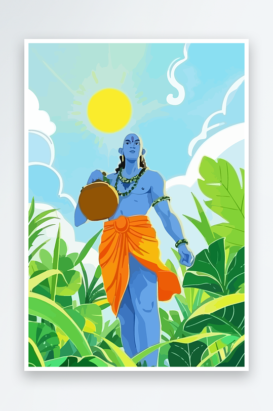 西方男神男人插画元素-众图网