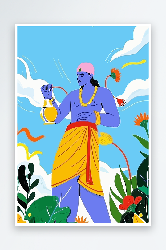 西方男神男人插画元素-众图网