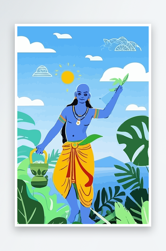 西方男神男人插画元素-众图网