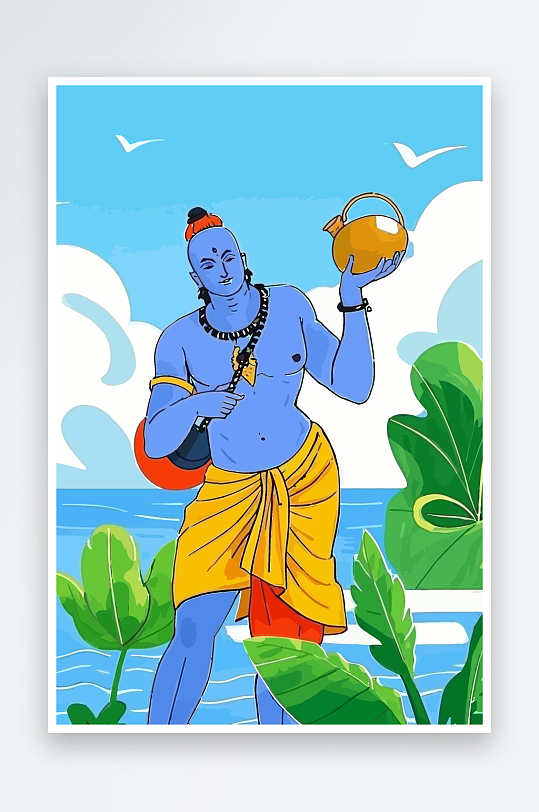 西方男神男人插画元素-众图网