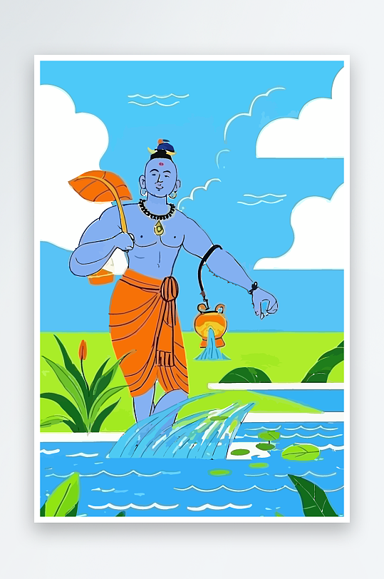 西方男神男人插画元素-众图网