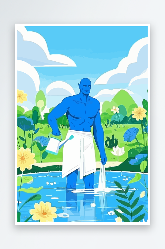 西方男神男人插画元素-众图网