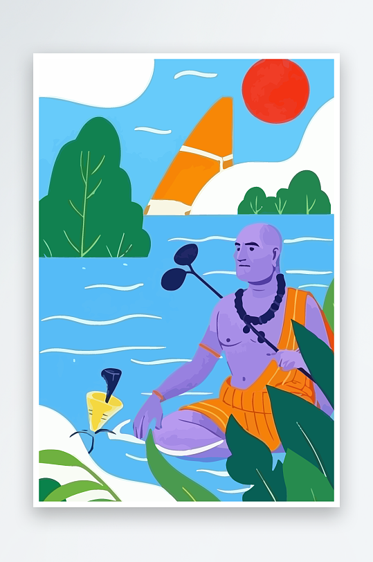 西方男神男人插画元素-众图网