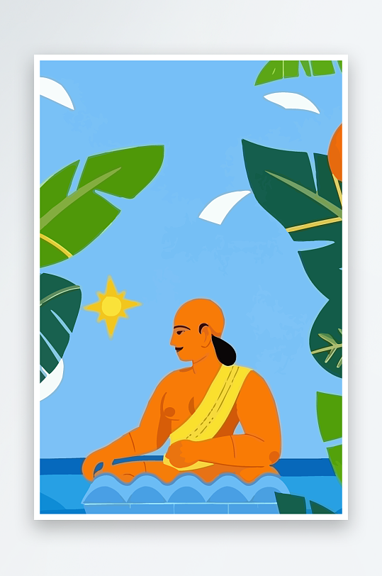 西方男神男人插画元素-众图网