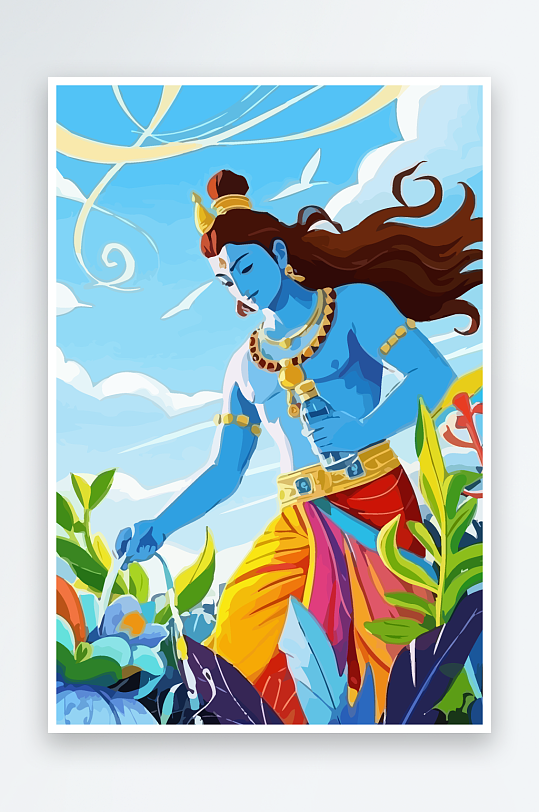 西方男神男人插画元素-众图网