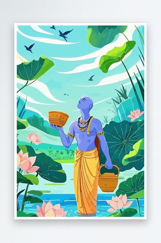 西方男神男人插画元素-众图网