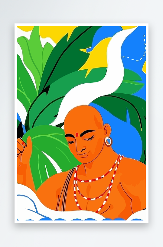 西方男神男人插画-众图网