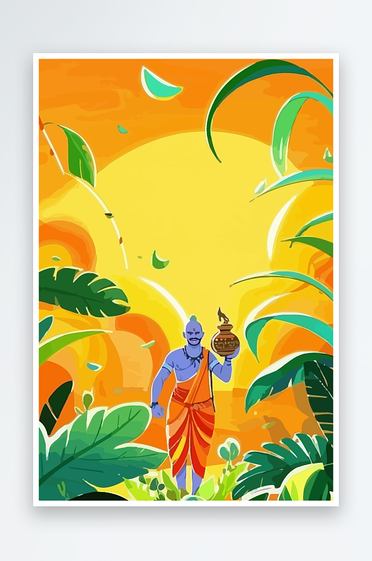 西方男神男人插画-众图网