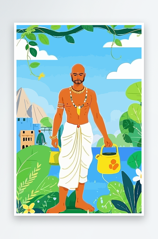 西方男神男人插画-众图网