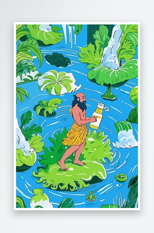 西方男神男人插画元素-众图网