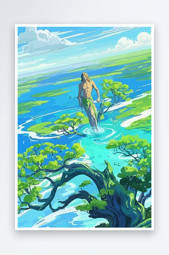 西方神话男人插画-众图网