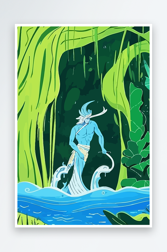 西方神话男人插画元素-众图网