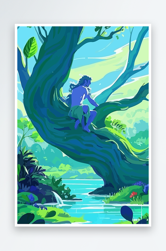 西方神话男人插画-众图网