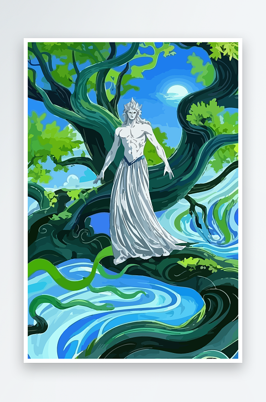 西方神话男人插画-众图网