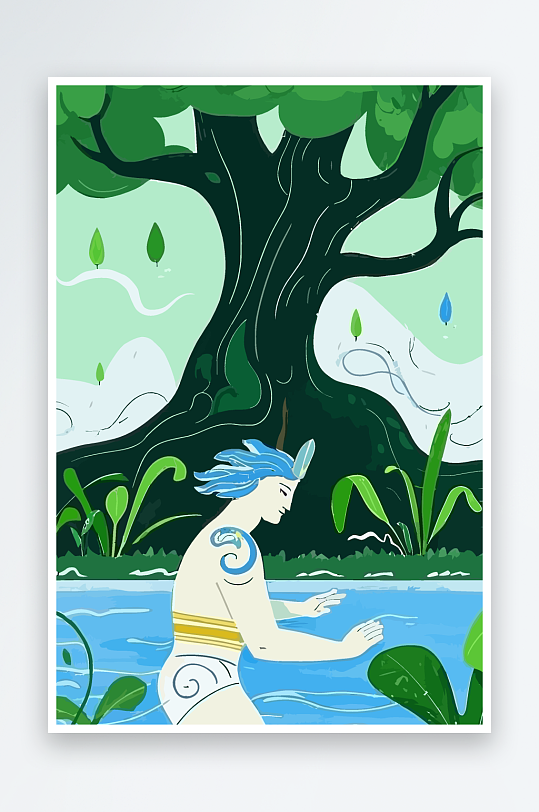 西方神话男人插画元素-众图网