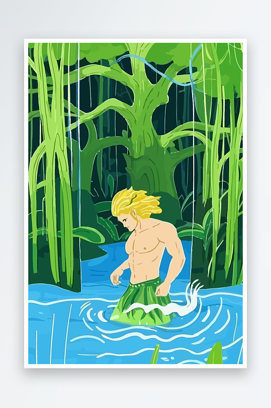 西方神话男人插画-众图网