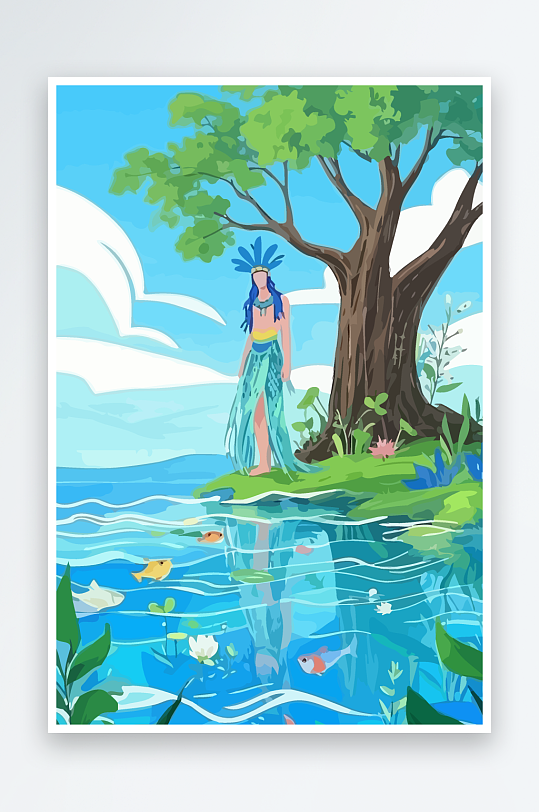 西方神话男人插画-众图网