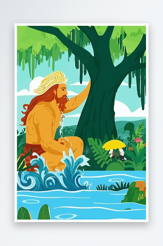 西方神话男人插画元素-众图网