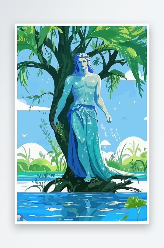 西方神话男人插画元素-众图网