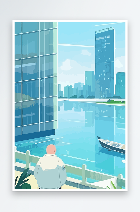 专家医生风景插画医生-众图网