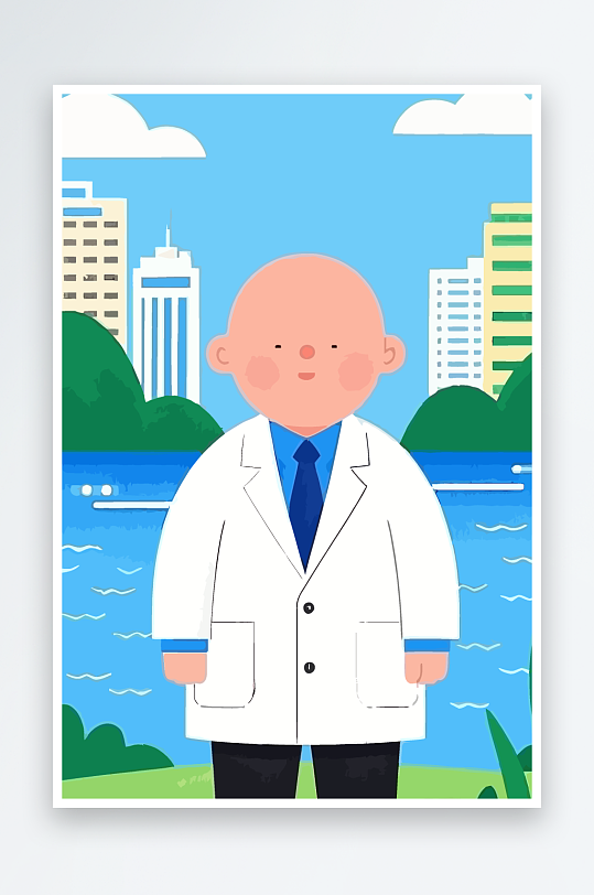 专家医生风景插画医生-众图网