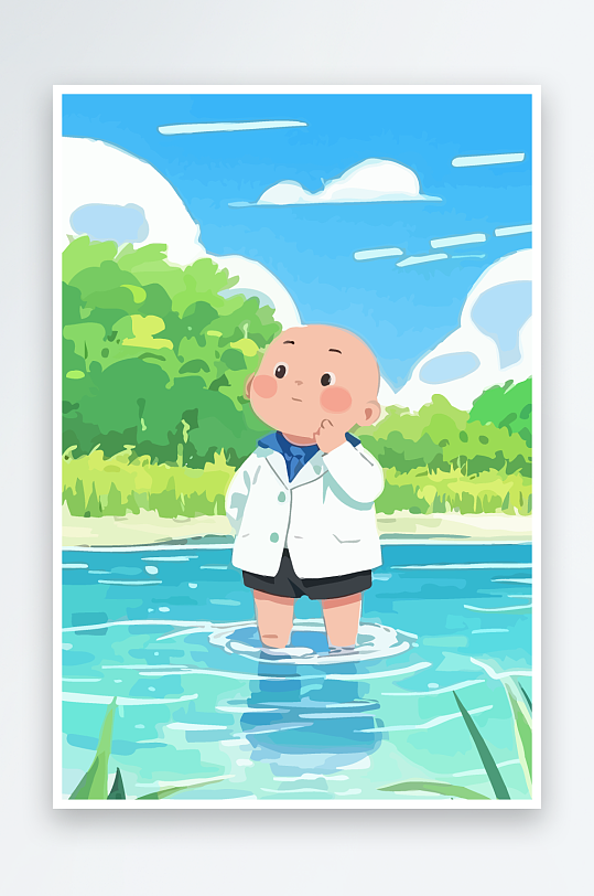 专家医生风景插画医生-众图网