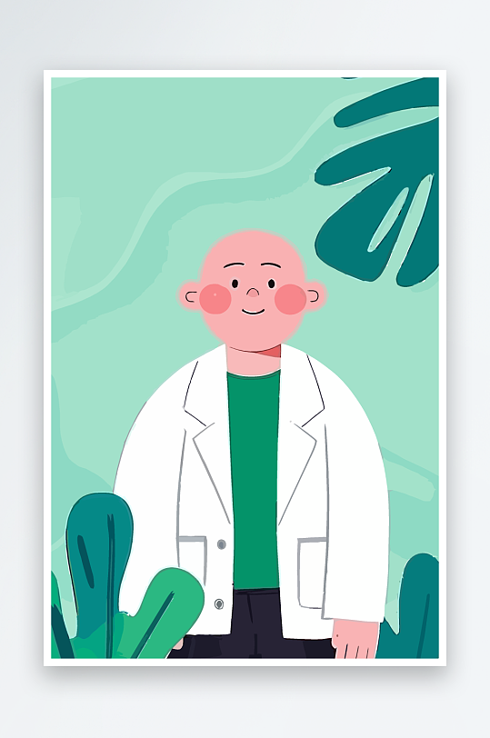 专家医生风景插画元素-众图网