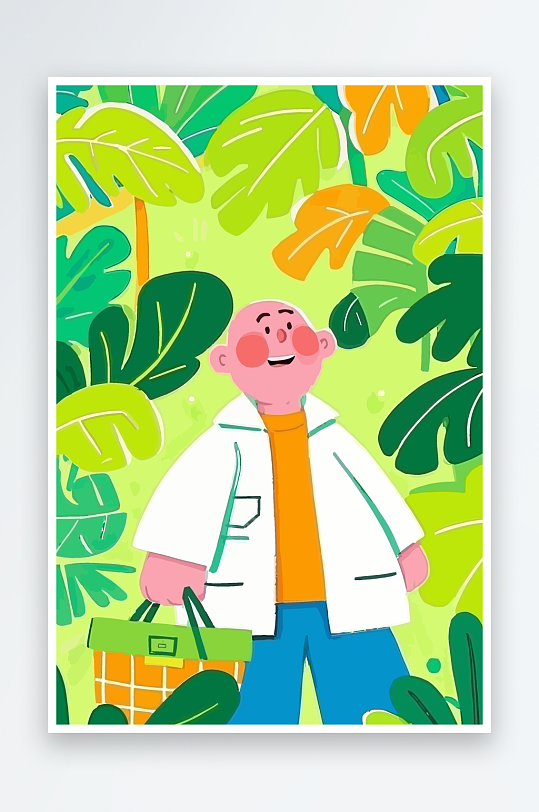 专家医生风景插画-众图网