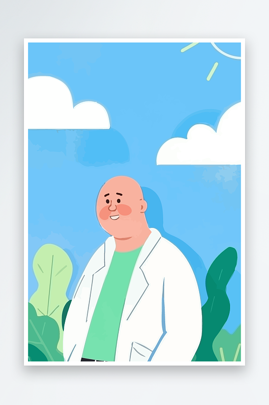 专家医生风景插画元素-众图网