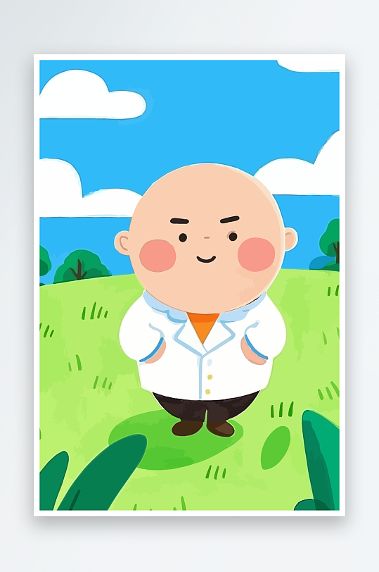 专家医生风景插画元素-众图网