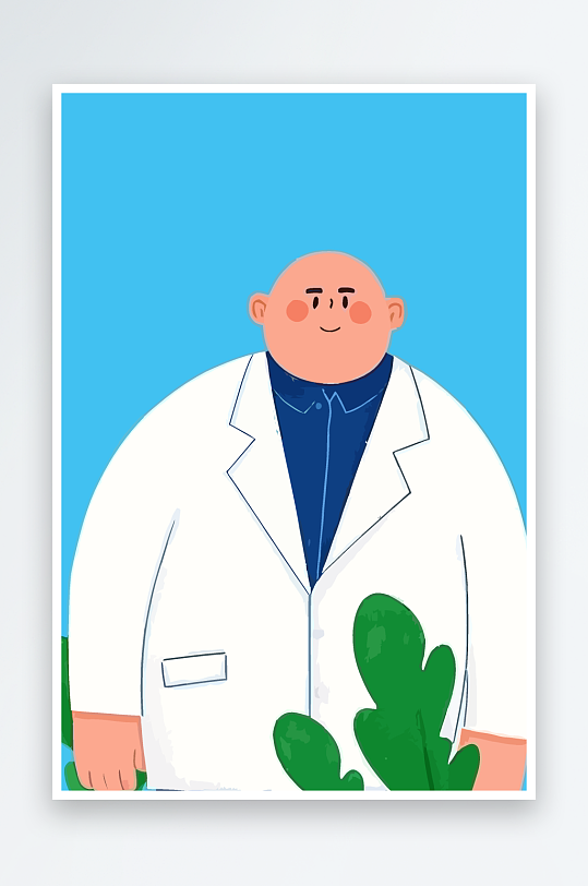 专家医生风景插画元素-众图网