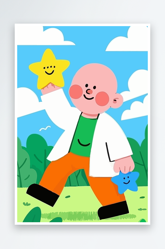 专家医生风景插画元素-众图网