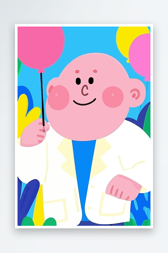 专家医生风景插画元素-众图网