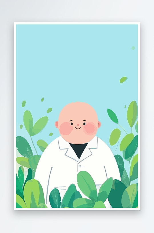 专家医生风景插画元素-众图网