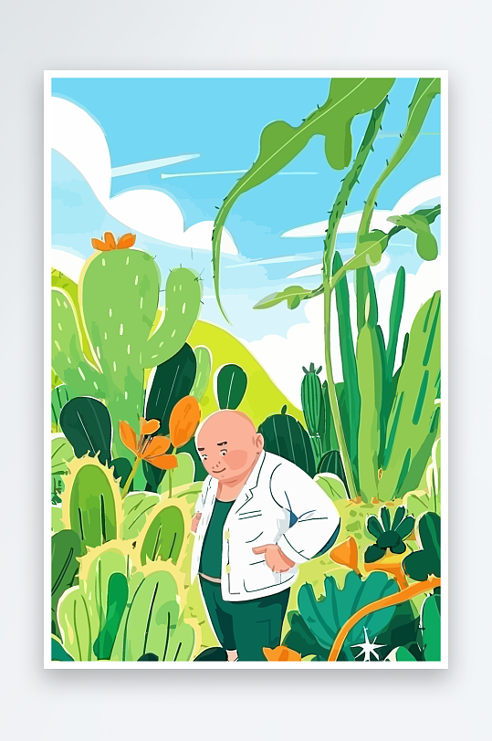 专家医生风景插画元素-众图网