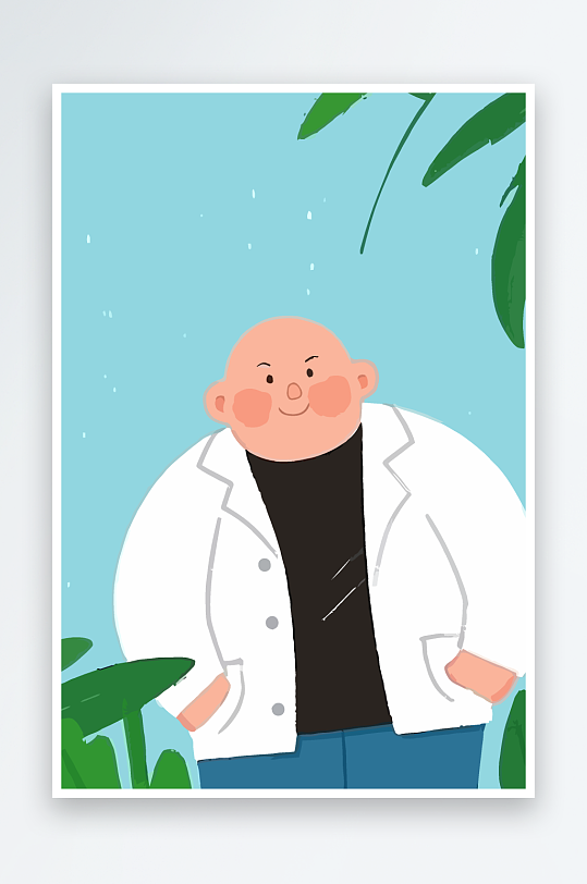 专家医生风景插画元素-众图网