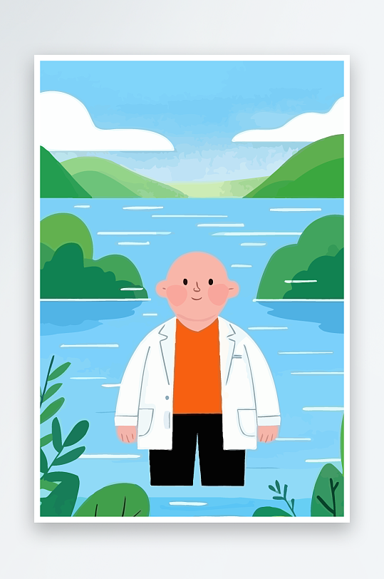 专家医生风景插画-众图网
