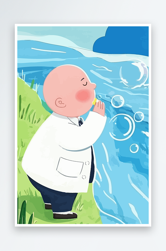 专家医生风景插画-众图网