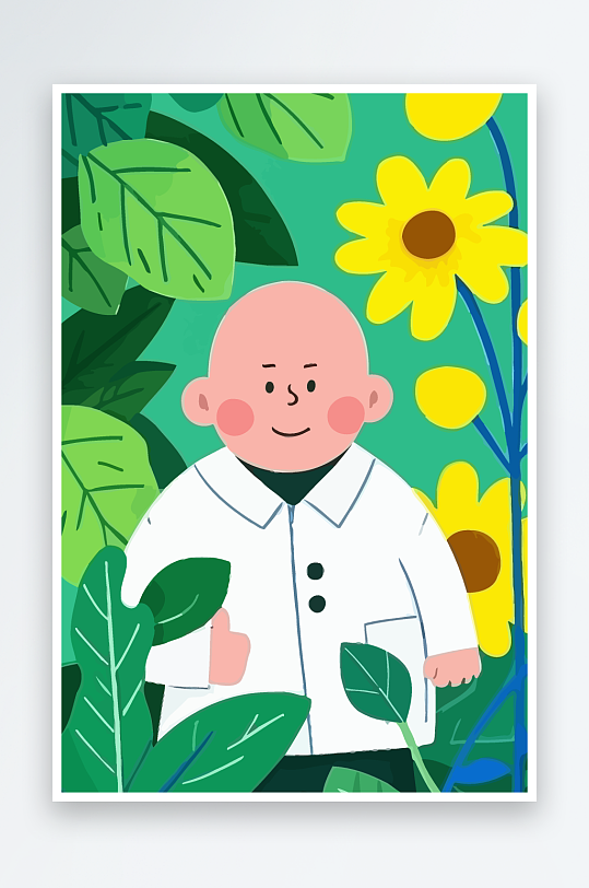 专家医生风景插画-众图网