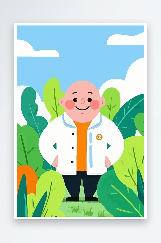 专家医生风景插画-众图网