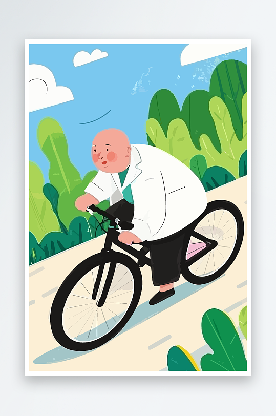 专家医生风景插画-众图网