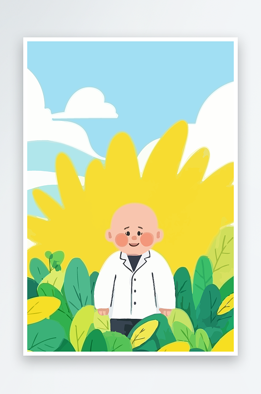 专家医生风景插画-众图网