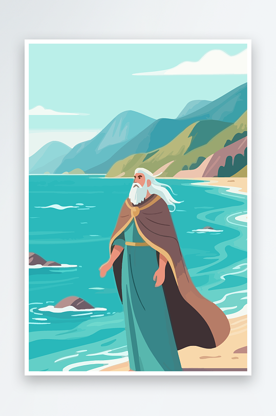 西方神话人物插画元素-众图网