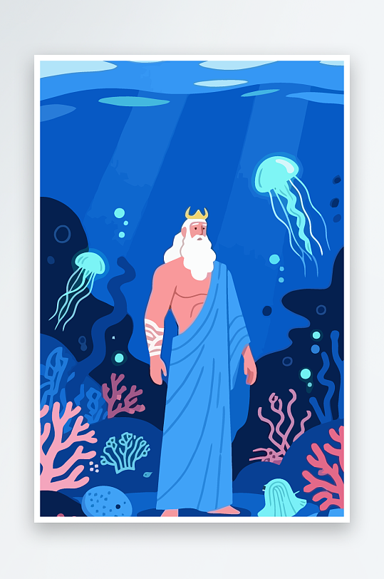 西方神话人物插画元素-众图网