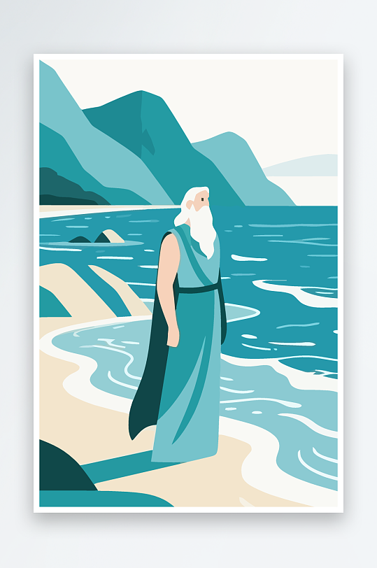 西方神话人物插画元素-众图网