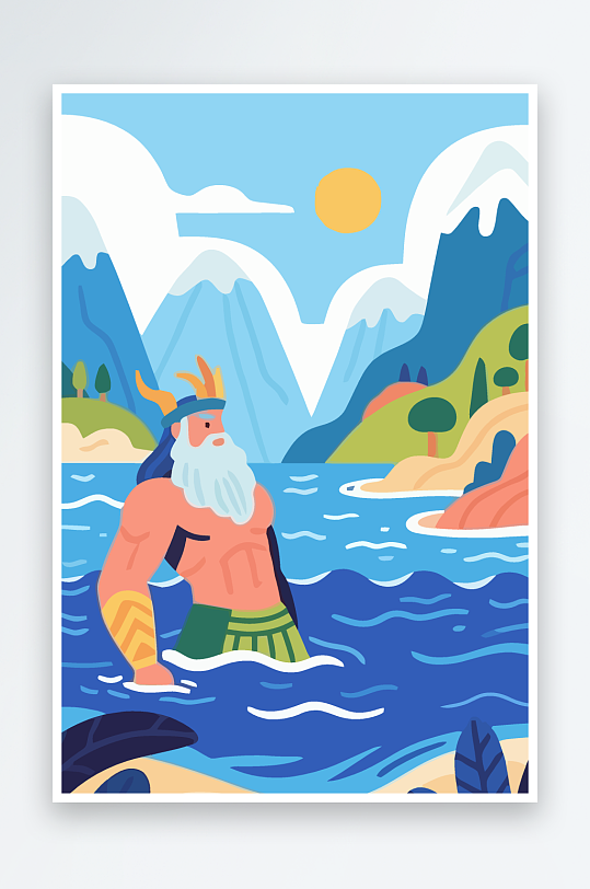 西方神话人物插画元素-众图网