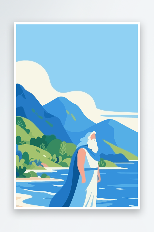 西方神话人物插画元素-众图网