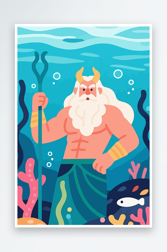 西方神话人物插画元素-众图网