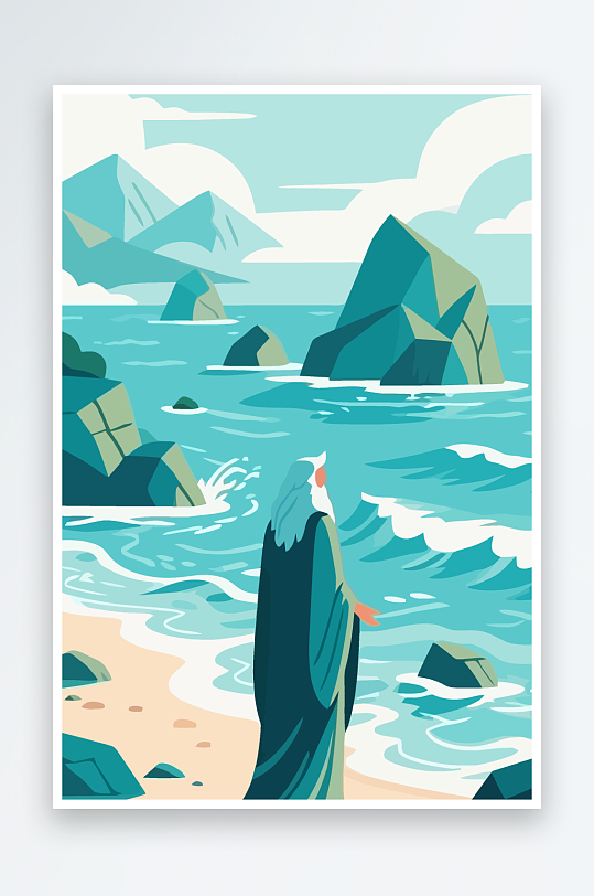 西方神话人物插画元素-众图网