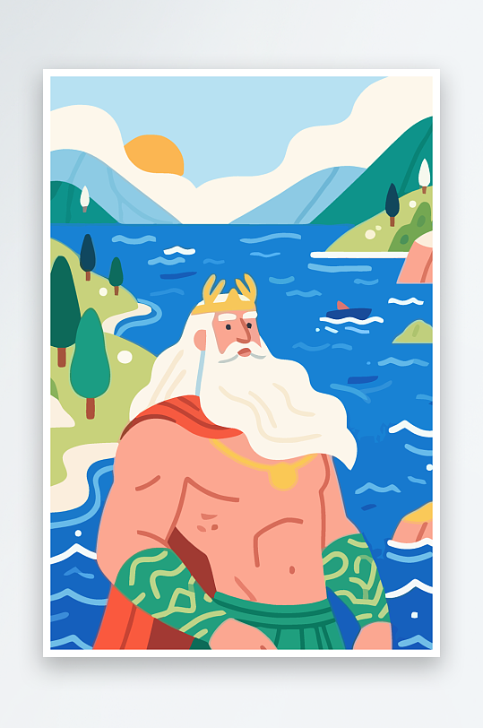 西方神话人物插画元素-众图网